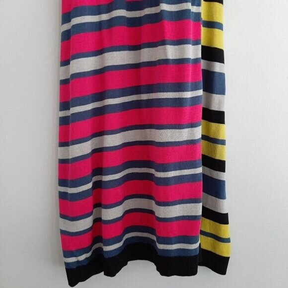 BCBG MAXAZRIA Elia Surplice Faux Wrap Fine Knit Stripe V-Neck Dress Sz S - Picture 8 of 16